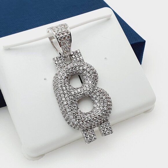 "14K Gold Plated Cubic Zircon Pendant, INUS1BR100 - Picture 3 of 9